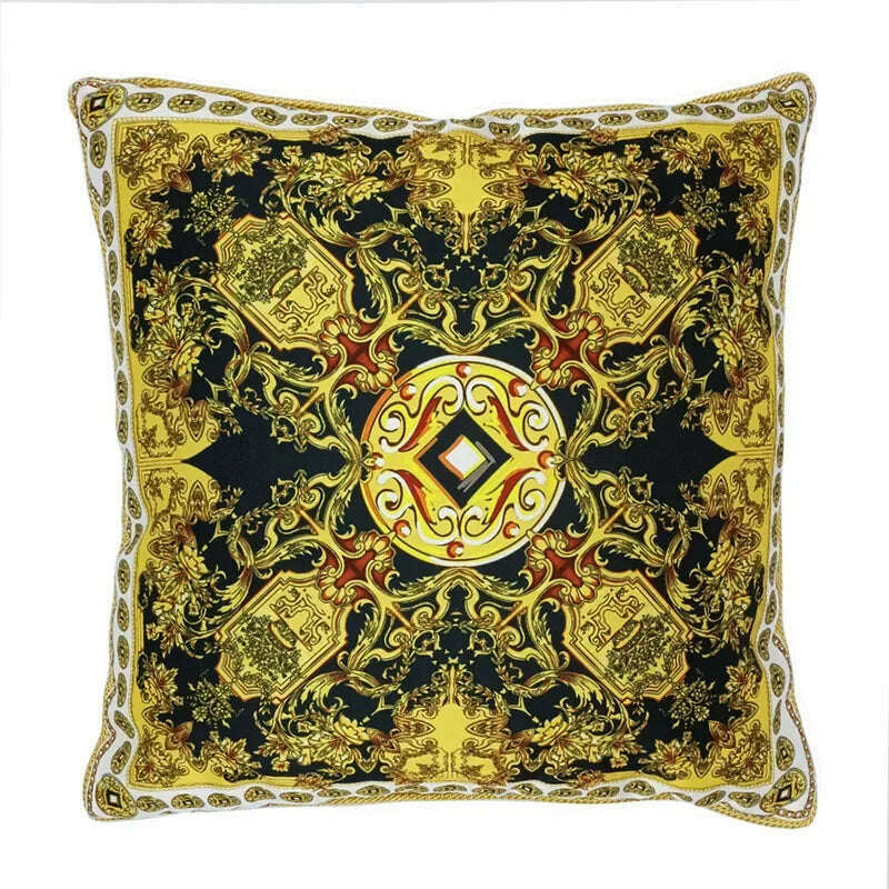 European Style Throw Pillow Cover Indoor Sofa Cushion Classic Geometric Vine Printed - KIMLUD