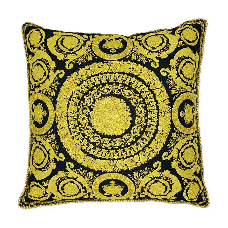 European Style Throw Pillow Cover Indoor Sofa Cushion Classic Geometric Vine Printed - KIMLUD