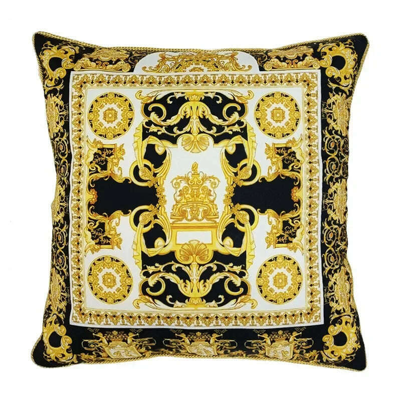 European Style Throw Pillow Cover Indoor Sofa Cushion Classic Geometric Vine Printed - KIMLUD