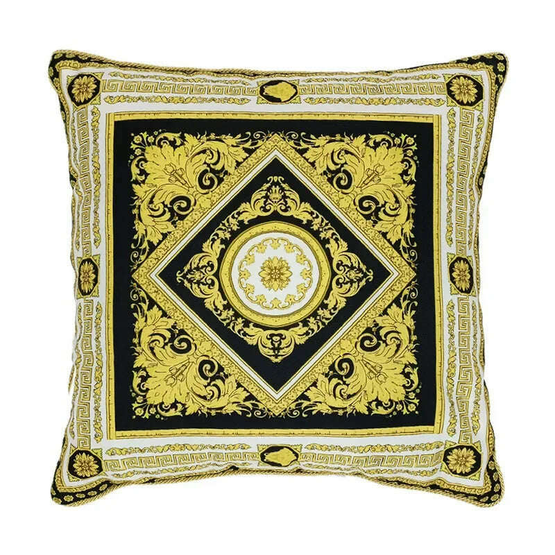 European Style Throw Pillow Cover Indoor Sofa Cushion Classic Geometric Vine Printed - KIMLUD