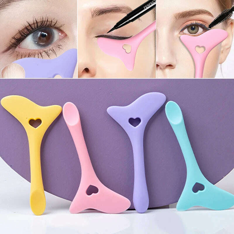 Eyeliner Makeup Stencils Multifunctional Silicone Mascara Lipstick Eyeshadow Makeup Template Resusable Beauty Makeup Tool - KIMLUD