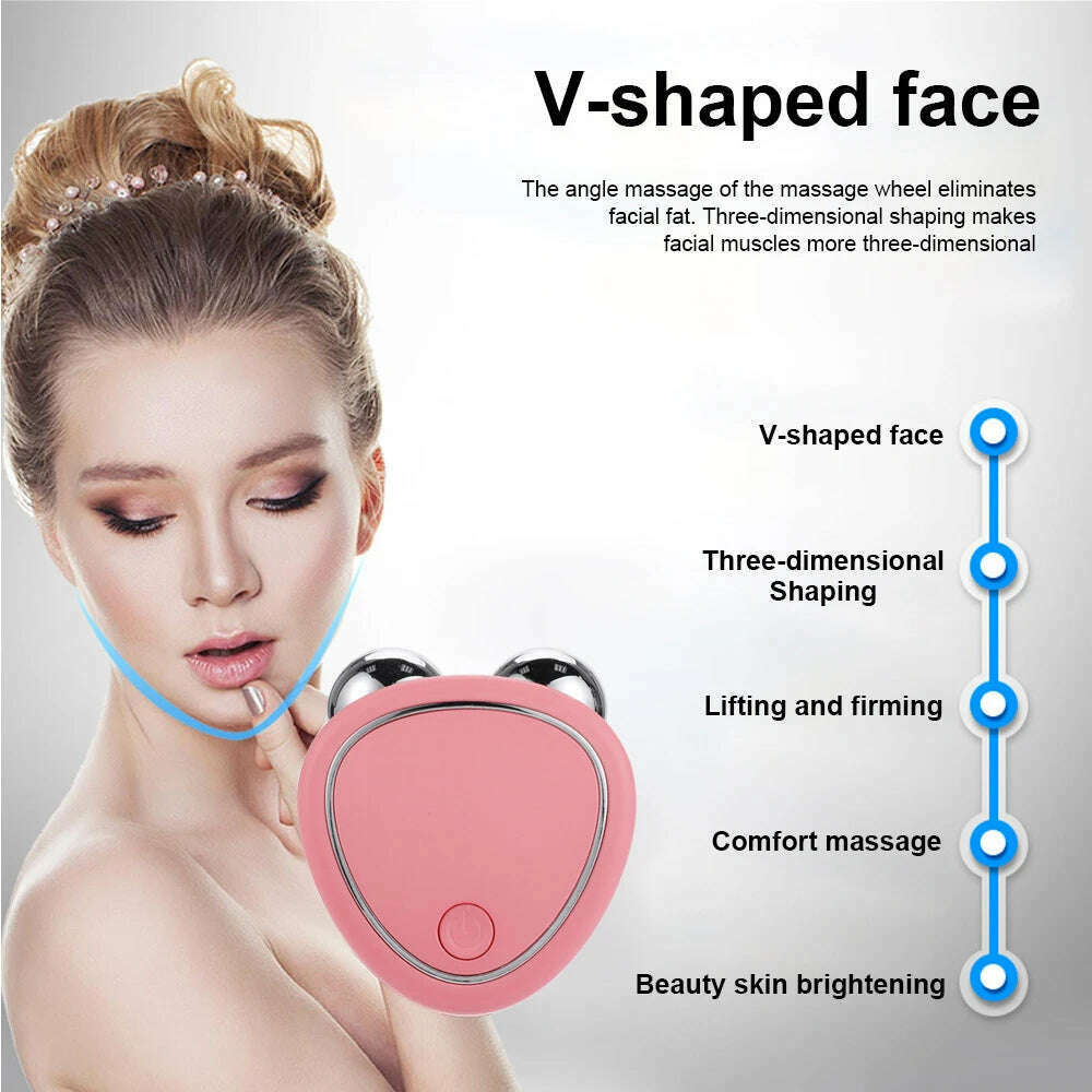 Face Firming Machine Face Lifting Massager Microcurrent Rollers Rejuvenation Beauty Rechargeable Face Anti-wrinkle anti-ageing - KIMLUD