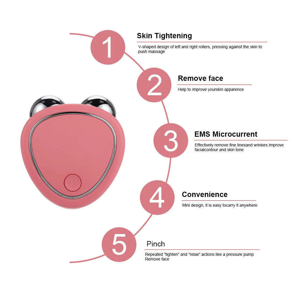 Face Firming Machine Face Lifting Massager Microcurrent Rollers Rejuvenation Beauty Rechargeable Face Anti-wrinkle anti-ageing - KIMLUD