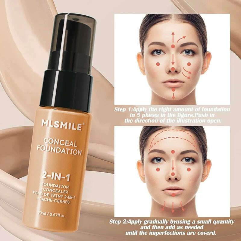 Face Foundation Cream Oil-Control Matte BBCream Waterproof Lasting Concealer Liquid Full Coverage Matte Base Professional Makeup - KIMLUD