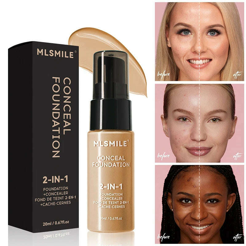 Face Foundation Cream Oil-Control Matte BBCream Waterproof Lasting Concealer Liquid Full Coverage Matte Base Professional Makeup - KIMLUD