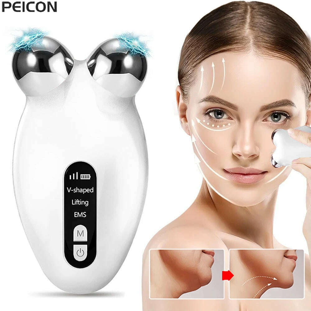 KIMLUD, Face Lifting Massager EMS Microcurrent Roller Facial Massager Anti-Wrinkle Chin-up Skin Tightening EMS Face Lifting Massager, KIMLUD Womens Clothes