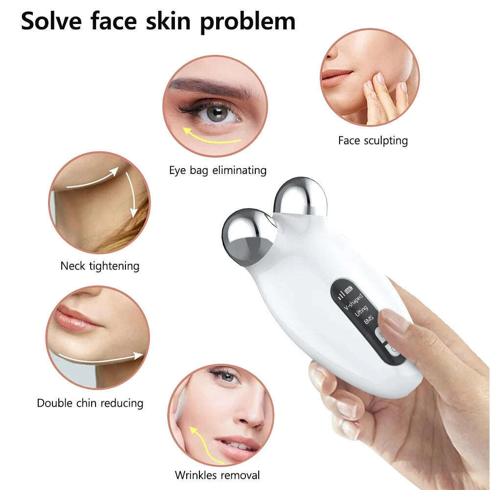 KIMLUD, Face Lifting Massager EMS Microcurrent Roller Facial Massager Anti-Wrinkle Chin-up Skin Tightening EMS Face Lifting Massager, KIMLUD Womens Clothes