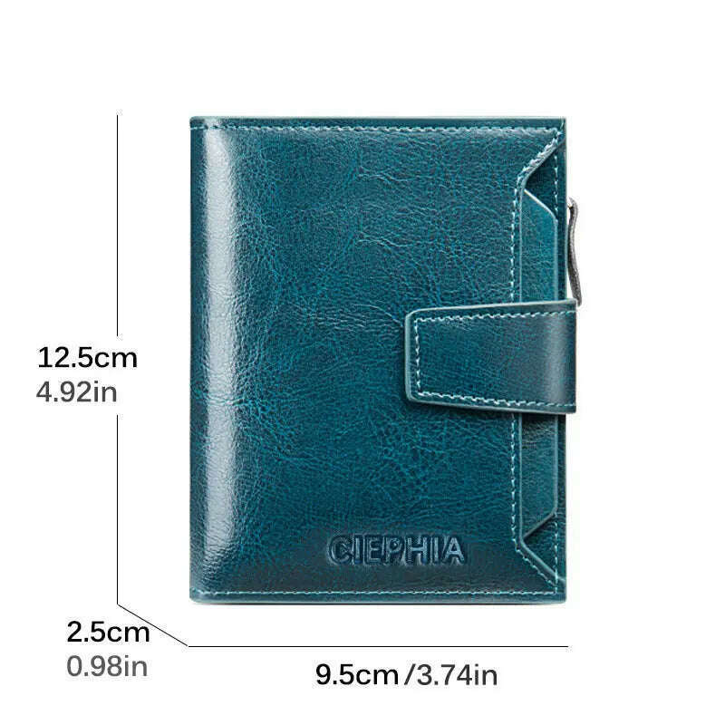 KIMLUD, Fahion Women Genuine Leather Wallet RFID Blocking Short Multi Function Large Capacity Zipper Coin Purse Money Clip, KIMLUD Womens Clothes