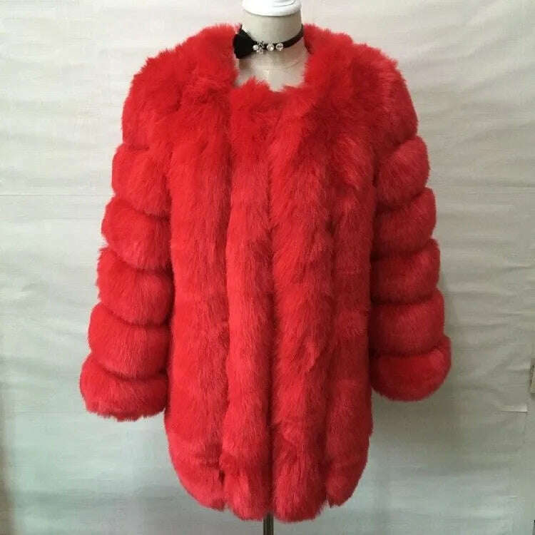 Fall Faux Fur Jackets for Women Long Puff Sleeve Woman Coat Solid Short Warmth Outerwear Clause Ladies Elegant Streetwear - KIMLUD