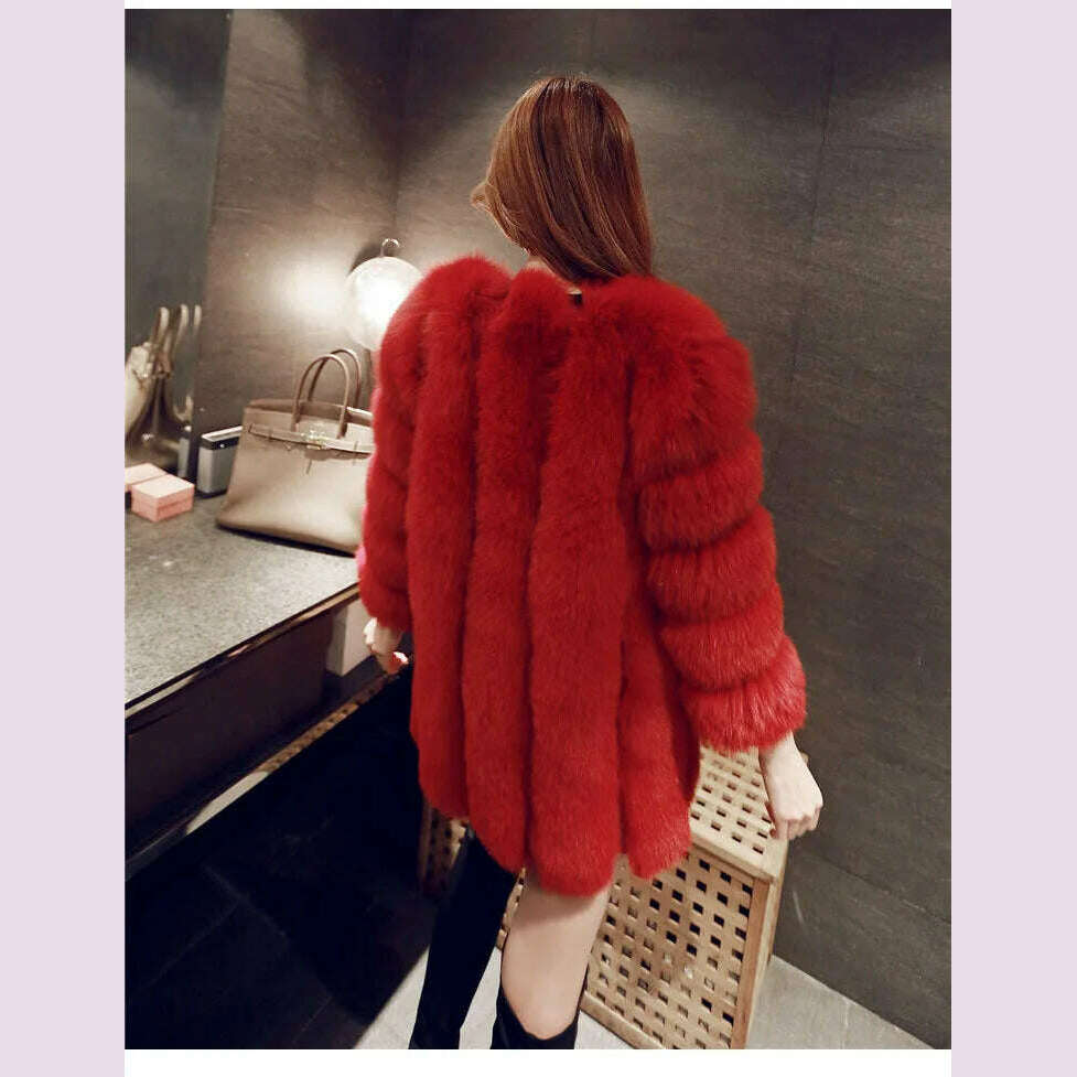 KIMLUD, Fall Faux Fur Jackets for Women Long Puff Sleeve Woman Coat Solid Short Warmth Outerwear Clause Ladies Elegant Streetwear, KIMLUD Womens Clothes