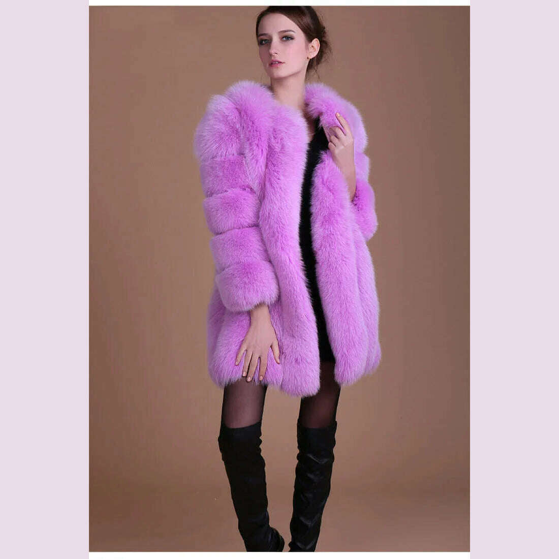 KIMLUD, Fall Faux Fur Jackets for Women Long Puff Sleeve Woman Coat Solid Short Warmth Outerwear Clause Ladies Elegant Streetwear, KIMLUD Womens Clothes