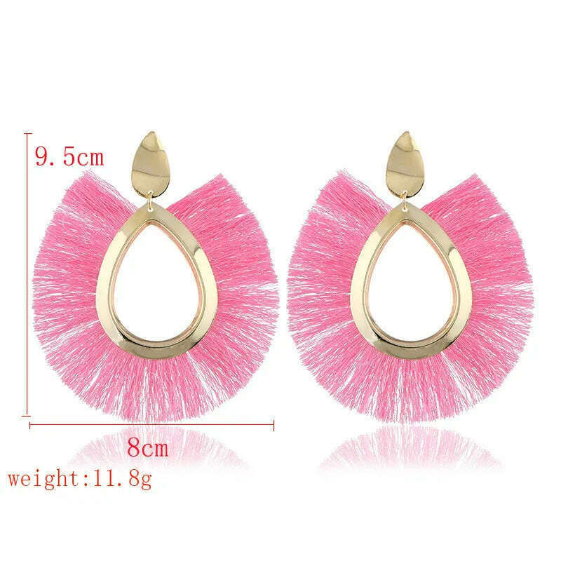 KIMLUD, Fashion Bohemian Big Tassel Earrings for Women 2023 Trendy flamenca Large Fringe Drop Dangle Earring Pendientes Jewelry brincos, KIMLUD Womens Clothes