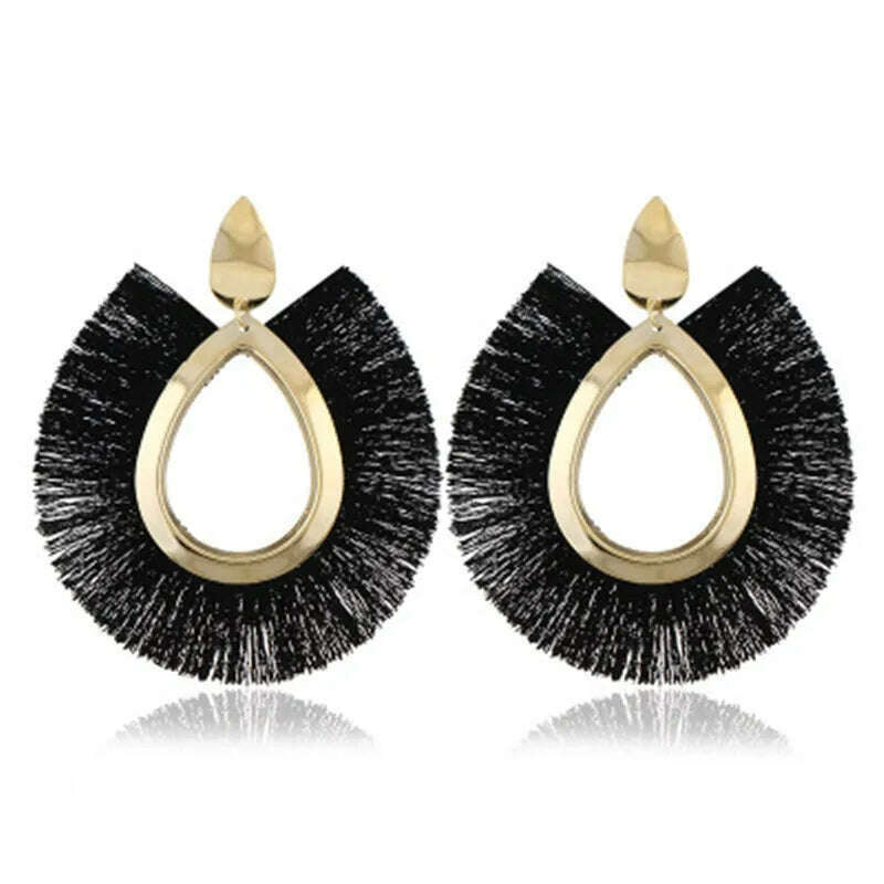 KIMLUD, Fashion Bohemian Big Tassel Earrings for Women 2023 Trendy flamenca Large Fringe Drop Dangle Earring Pendientes Jewelry brincos, ED240-4, KIMLUD APPAREL - Womens Clothes