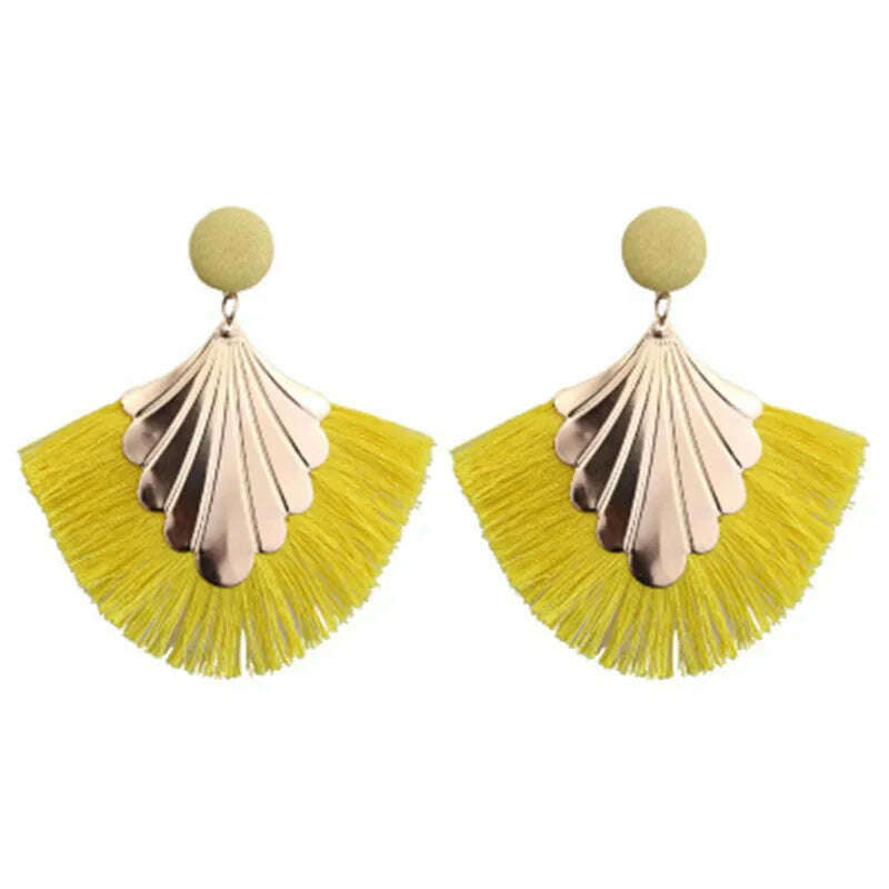 KIMLUD, Fashion Bohemian Big Tassel Earrings for Women 2023 Trendy flamenca Large Fringe Drop Dangle Earring Pendientes Jewelry brincos, KIMLUD Womens Clothes