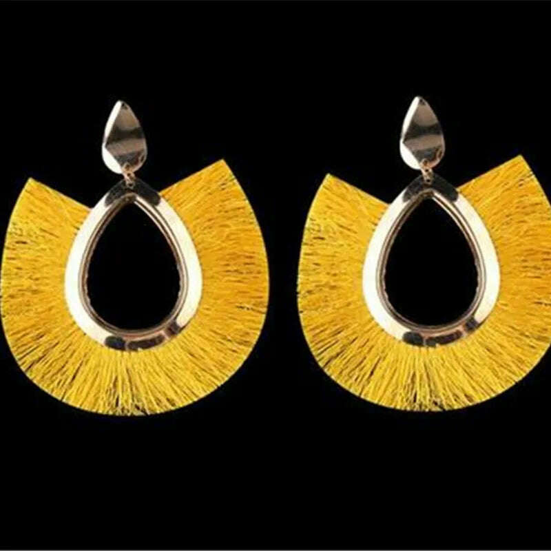 KIMLUD, Fashion Bohemian Big Tassel Earrings for Women 2023 Trendy flamenca Large Fringe Drop Dangle Earring Pendientes Jewelry brincos, ED240-2, KIMLUD APPAREL - Womens Clothes