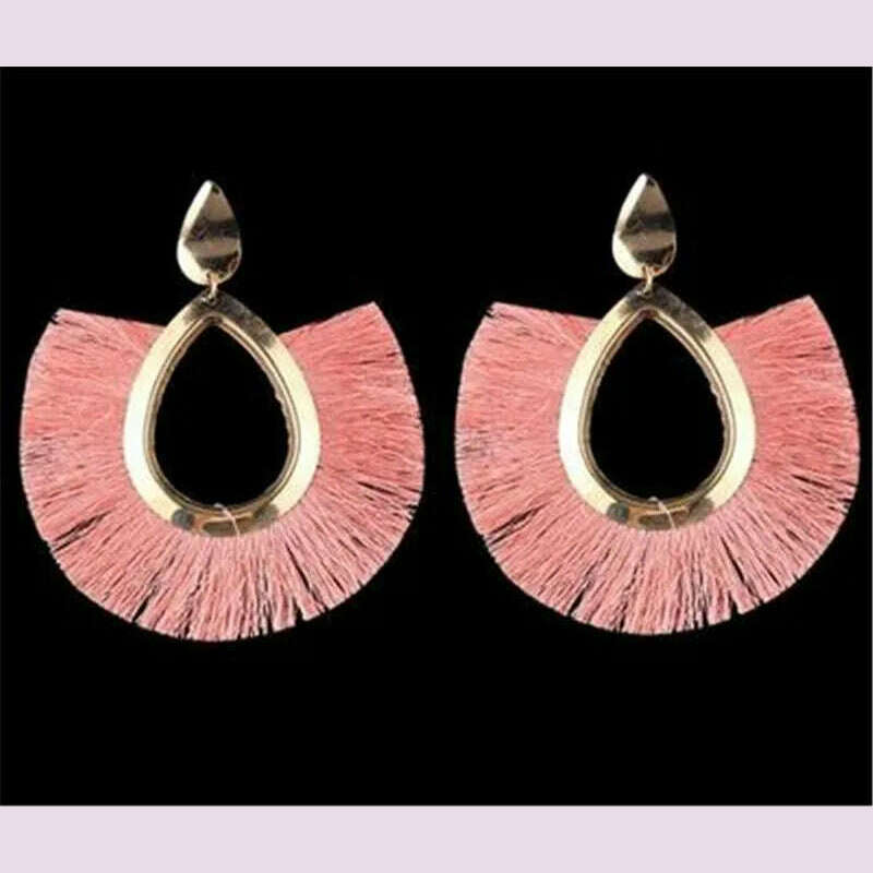 KIMLUD, Fashion Bohemian Big Tassel Earrings for Women 2023 Trendy flamenca Large Fringe Drop Dangle Earring Pendientes Jewelry brincos, ED240-10, KIMLUD APPAREL - Womens Clothes