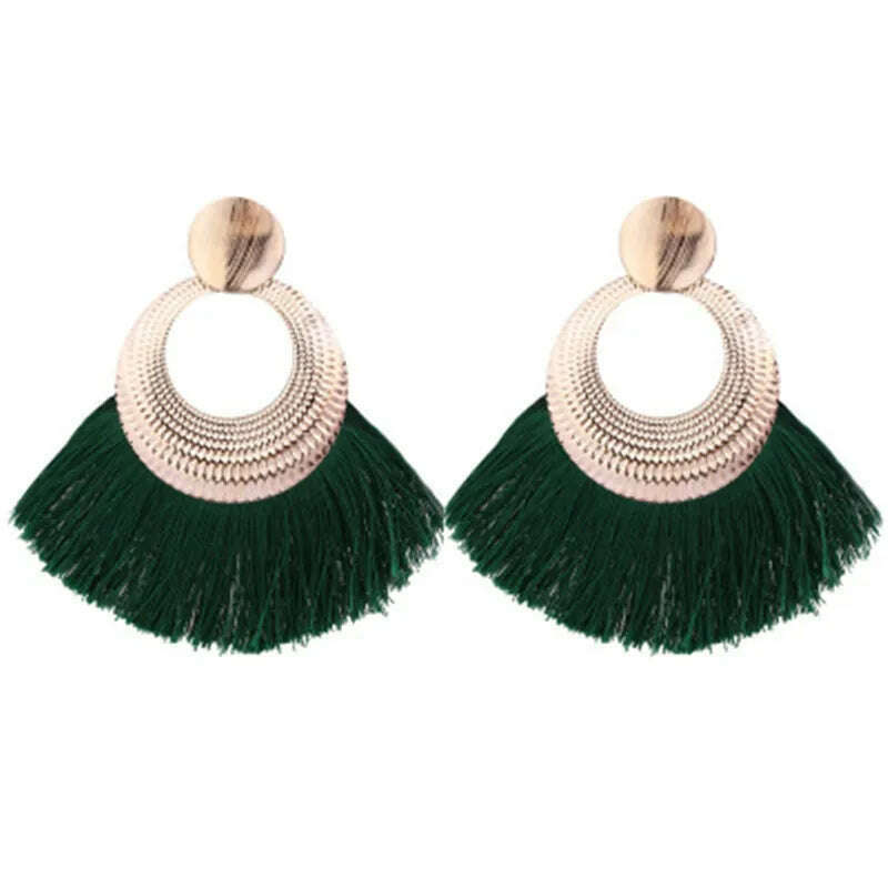 KIMLUD, Fashion Bohemian Big Tassel Earrings for Women 2023 Trendy flamenca Large Fringe Drop Dangle Earring Pendientes Jewelry brincos, KIMLUD Womens Clothes