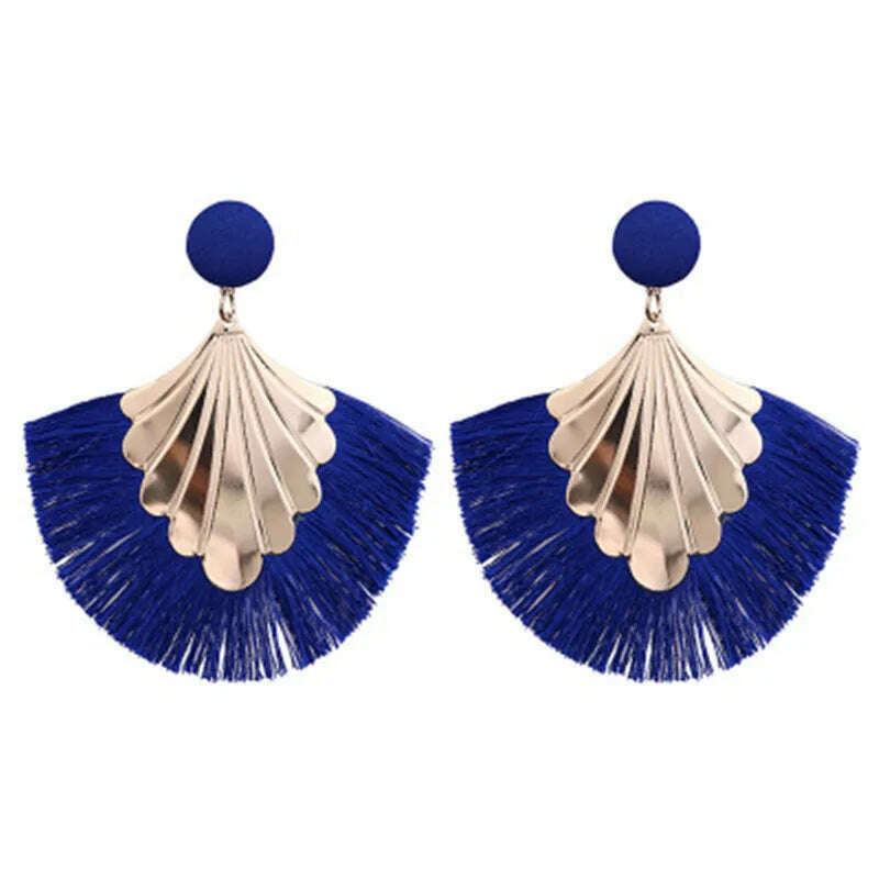 KIMLUD, Fashion Bohemian Big Tassel Earrings for Women 2023 Trendy flamenca Large Fringe Drop Dangle Earring Pendientes Jewelry brincos, KIMLUD Womens Clothes