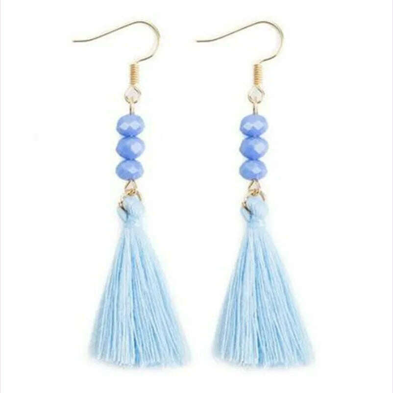 KIMLUD, Fashion Bohemian Big Tassel Earrings for Women 2023 Trendy flamenca Large Fringe Drop Dangle Earring Pendientes Jewelry brincos, KIMLUD Womens Clothes