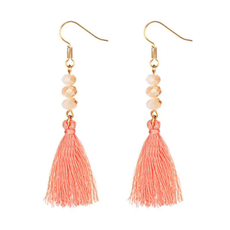 KIMLUD, Fashion Bohemian Big Tassel Earrings for Women 2023 Trendy flamenca Large Fringe Drop Dangle Earring Pendientes Jewelry brincos, KIMLUD Womens Clothes