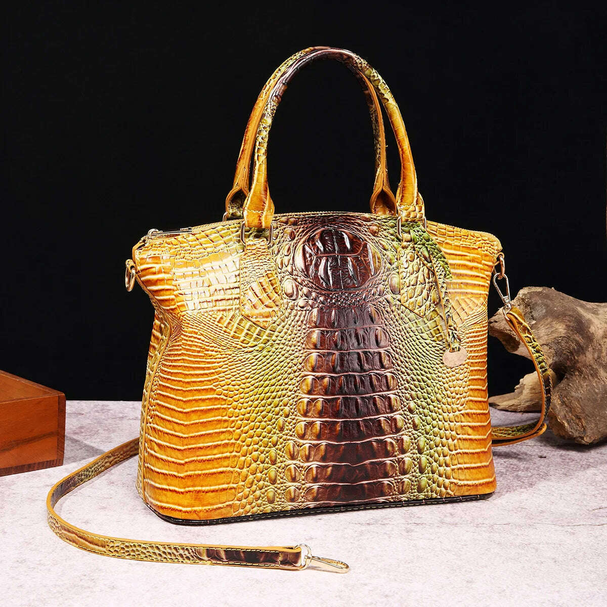 Fashion Colorful Alligator Women Handbags Designer Retro Crocodile Pattern Tote Bag Luxury Pu Leather Shoulder Crossbody Bags - KIMLUD