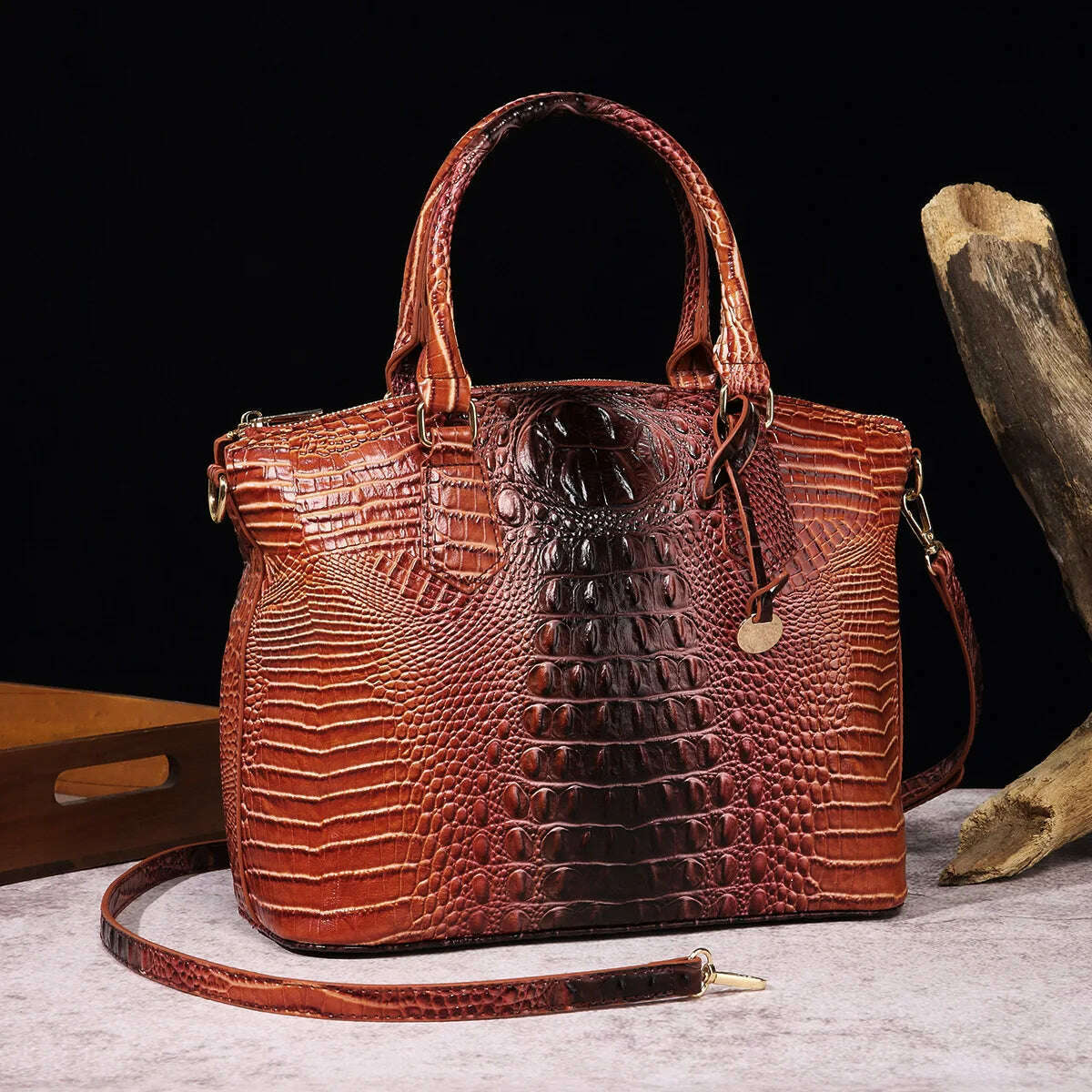 Fashion Colorful Alligator Women Handbags Designer Retro Crocodile Pattern Tote Bag Luxury Pu Leather Shoulder Crossbody Bags - KIMLUD