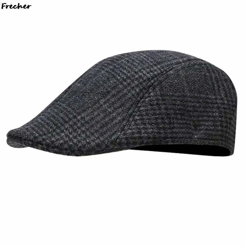 KIMLUD, Fashion England Beret Hats British Style Men Detective Caps Office Newsboy Cap Retro Warm Wool Driving Hats Winter Spring Gorras, DG1, KIMLUD APPAREL - Womens Clothes