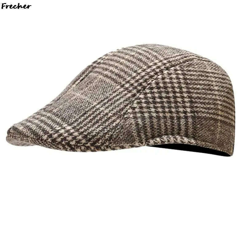 KIMLUD, Fashion England Beret Hats British Style Men Detective Caps Office Newsboy Cap Retro Warm Wool Driving Hats Winter Spring Gorras, KK1, KIMLUD APPAREL - Womens Clothes