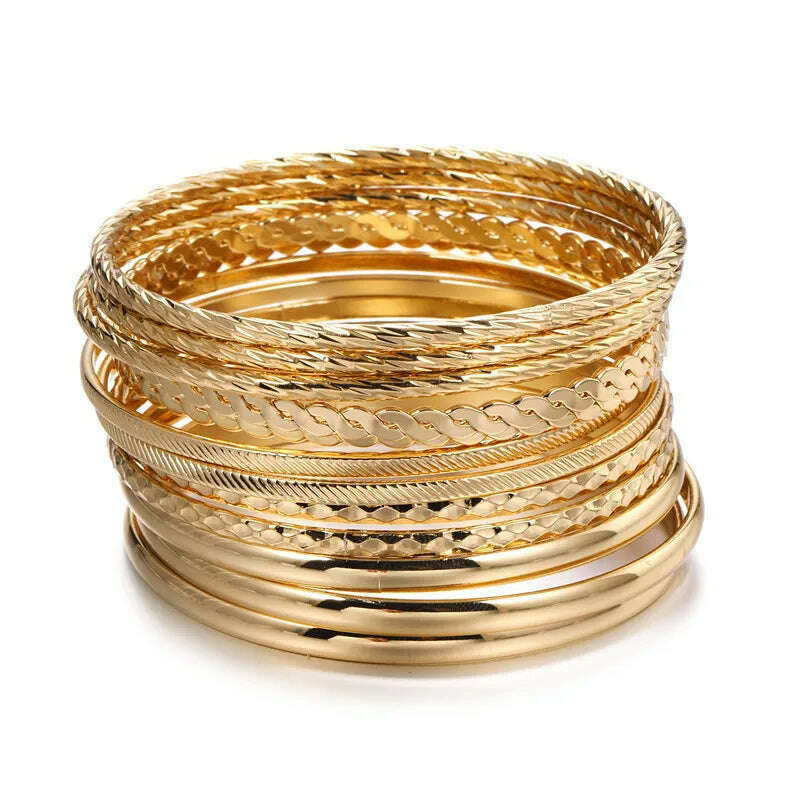 KIMLUD, Fashion Exquisite Stacked Bracelet Decorative Accessories Hundred Match Bohemian Wind Multi-layer Alloy Bracelet Female Jewelry, YC1798-1, KIMLUD APPAREL - Womens Clothes