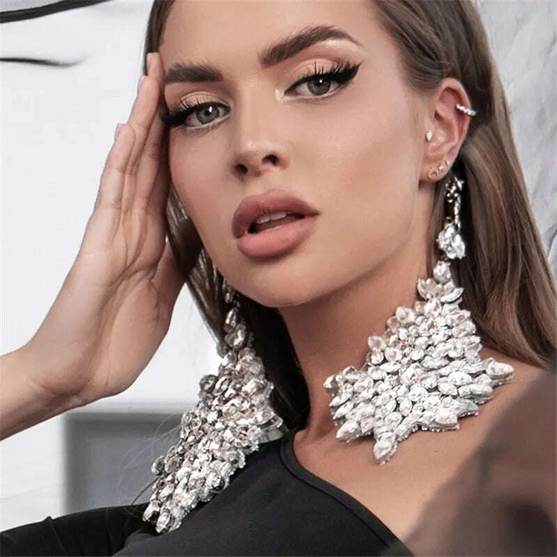 Fashion Long Irregular Large Rectangle Earring Europe United States To Restore Ancient Ways Exaggerated Earrings Ms Jewelry - KIMLUD