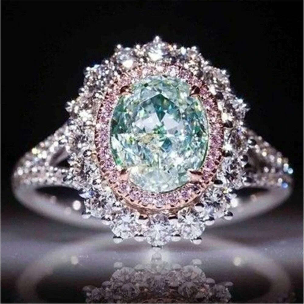 KIMLUD, Fashion luxury new couple zircon ring romantic men and women wedding banquet accessories elegant temperament jewelry wholesale, H-D148 / 10, KIMLUD APPAREL - Womens Clothes