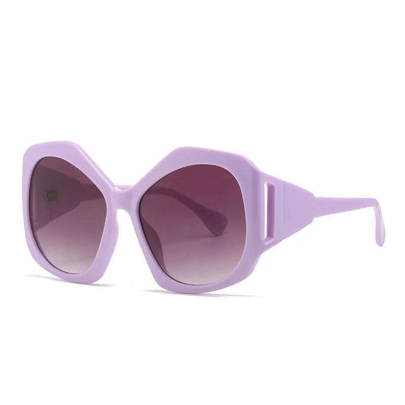 KIMLUD, Fashion Oversized Cat Eye Pink Y2K Sunglasses Women Vintage Brand Punk Sun Glasses For Female Big Frame Shades UV400 Eyewear, Purple / As shown, KIMLUD APPAREL - Womens Clothes