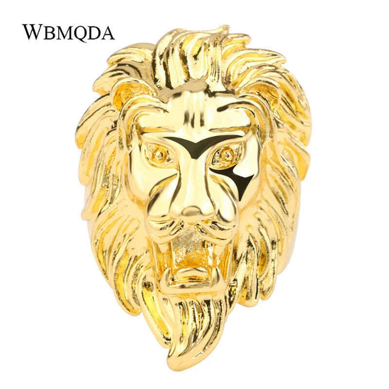 KIMLUD, Fashion Punk Rock Lion Biker Ring Hip Hop Big  Animal Ring Men Accessories Vintage Jewelry 2018, KIMLUD Womens Clothes