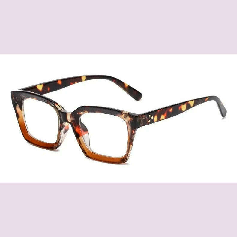 KIMLUD, Fashion Reading Glasses Women 2023 New Square Anti Blue Light Presbyopia Eyegalsses Vintage Computer Optical Eyewear +1 .0~ +3.5, +300 / Leopard, KIMLUD APPAREL - Womens Clothes