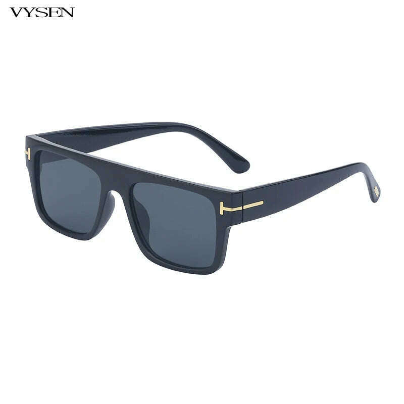 KIMLUD, Fashion Square Sunglasses for Men Big Frame New In 2024 Luxury Brand Designer Rectangle Sun Glasses Retro Women  Eyeglasses, C1BrightBlack, KIMLUD APPAREL - Womens Clothes