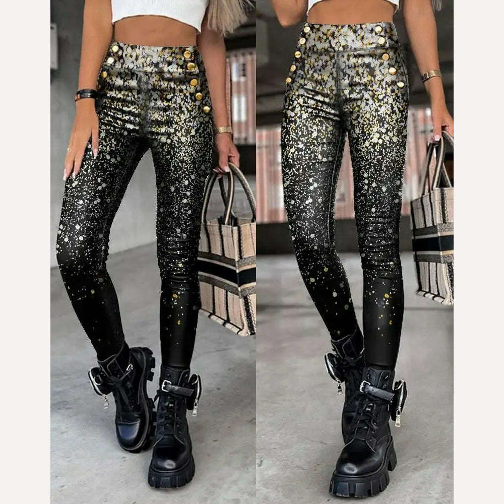 KIMLUD, Fashion Studded Decor Pocket Sexy Women PU Leather Pencil Pants, style a1 / S, KIMLUD APPAREL - Womens Clothes