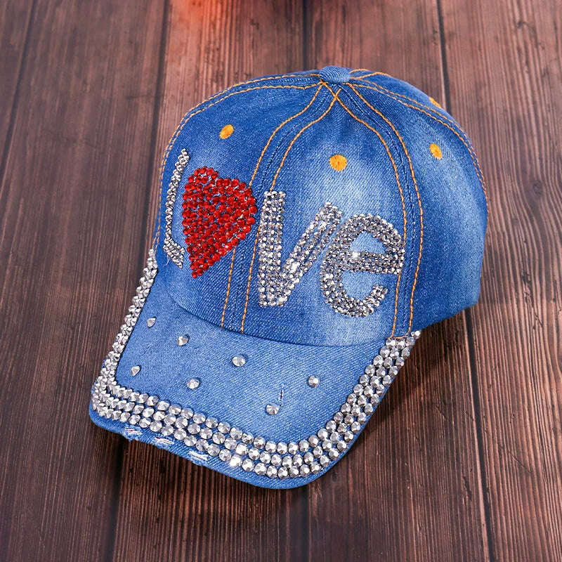 KIMLUD, Fashion Summer Baseball Cap for Women Hats Snapback Designer Caps Sun Hats for Women Rhinestone Letter Kpop Outdoor Visors, 1 / 56-60CM, KIMLUD APPAREL - Womens Clothes