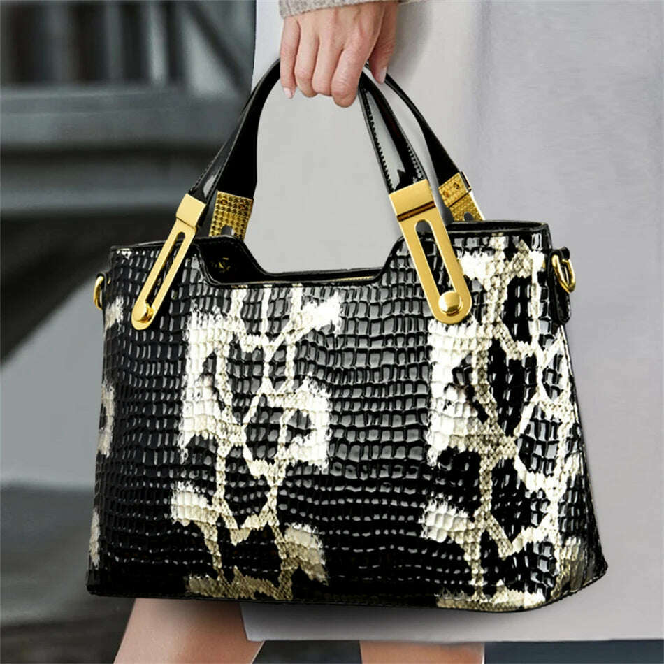 KIMLUD, Fashion Trend Noble Women Handbag Python Pattern Luxury Ladies Party Handbag and Purse Elegant Wedding Party Casual Tote 2023, KIMLUD Womens Clothes