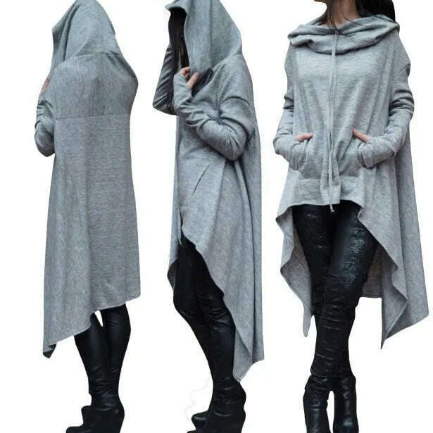 KIMLUD, Fashion Trends New European and N Pure Color Long Hoodie, KIMLUD Womens Clothes