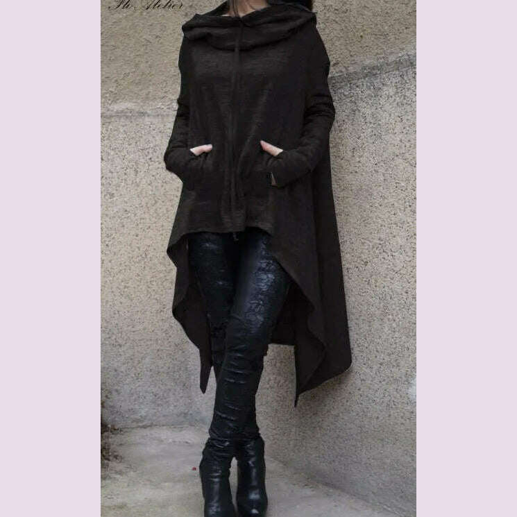 Fashion Trends New European and N Pure Color Long Hoodie - KIMLUD