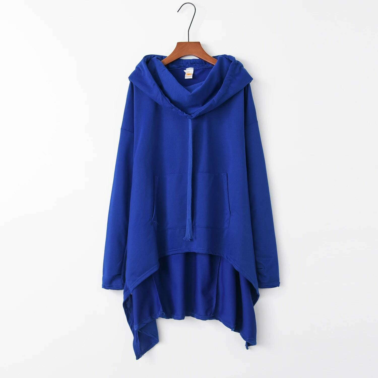 KIMLUD, Fashion Trends New European and N Pure Color Long Hoodie, Blue / M, KIMLUD APPAREL - Womens Clothes