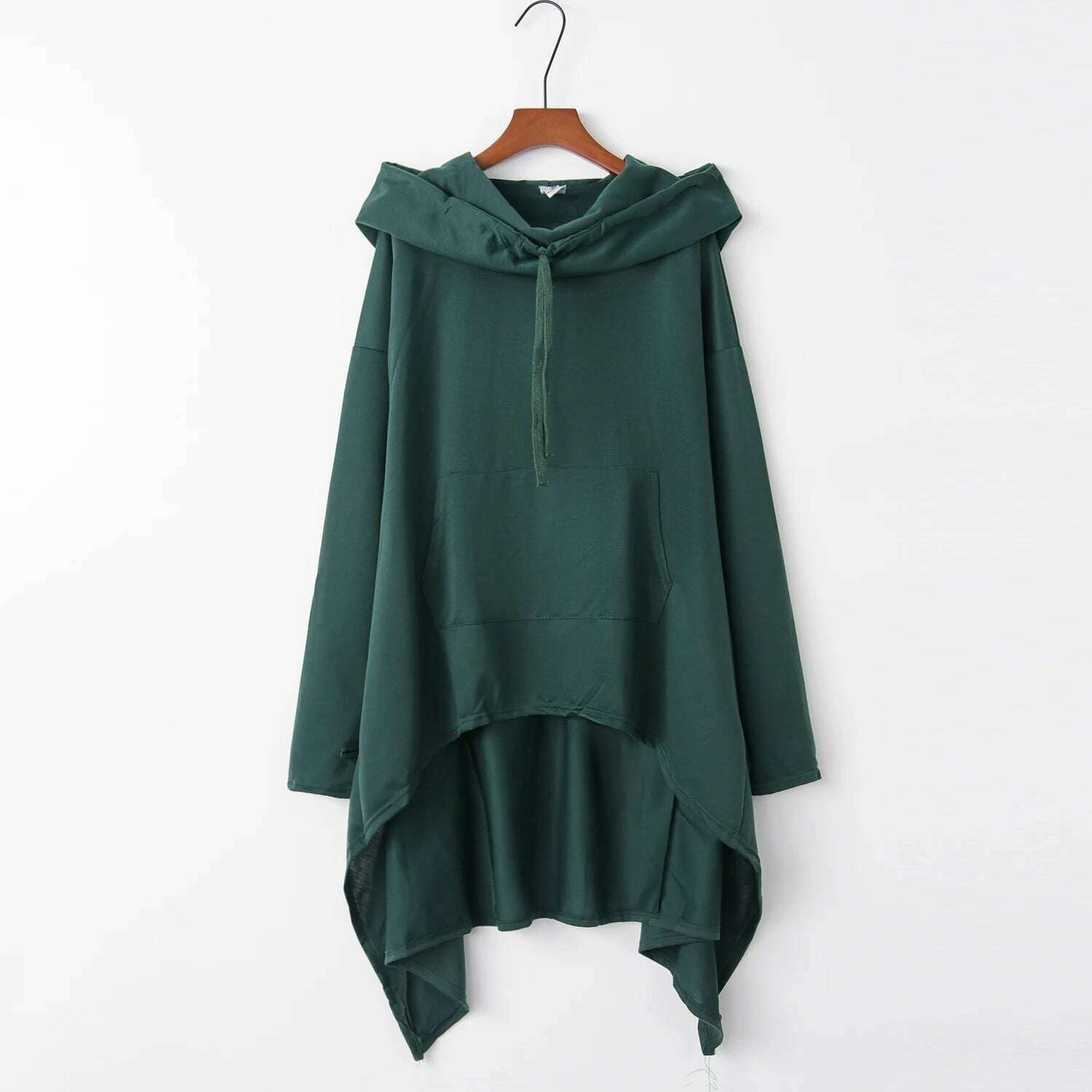 KIMLUD, Fashion Trends New European and N Pure Color Long Hoodie, Dark Green / XXXL, KIMLUD APPAREL - Womens Clothes