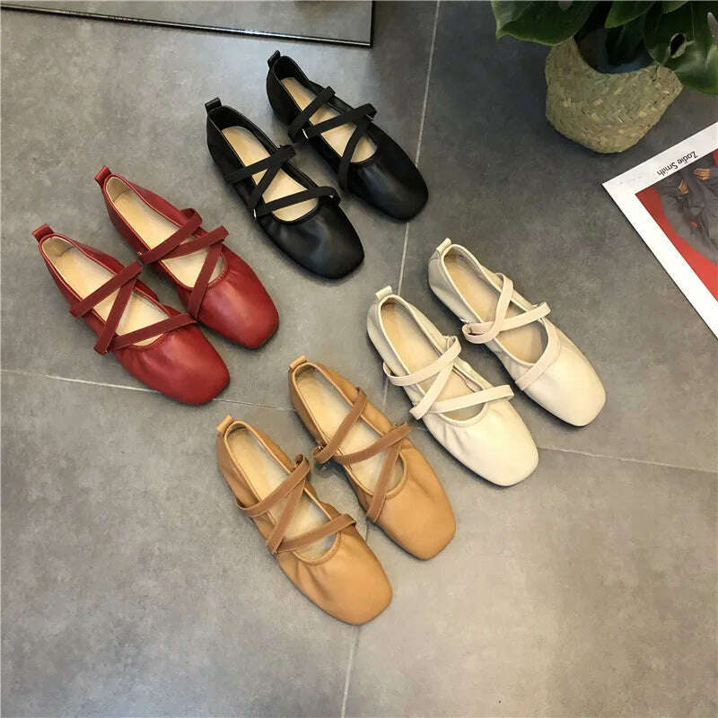 Fashionable Flat Bottom French Small Red Ballet Shoes 2023 New Spring and Autumn Casual Women's Shoes with Shallow Mouth - KIMLUD