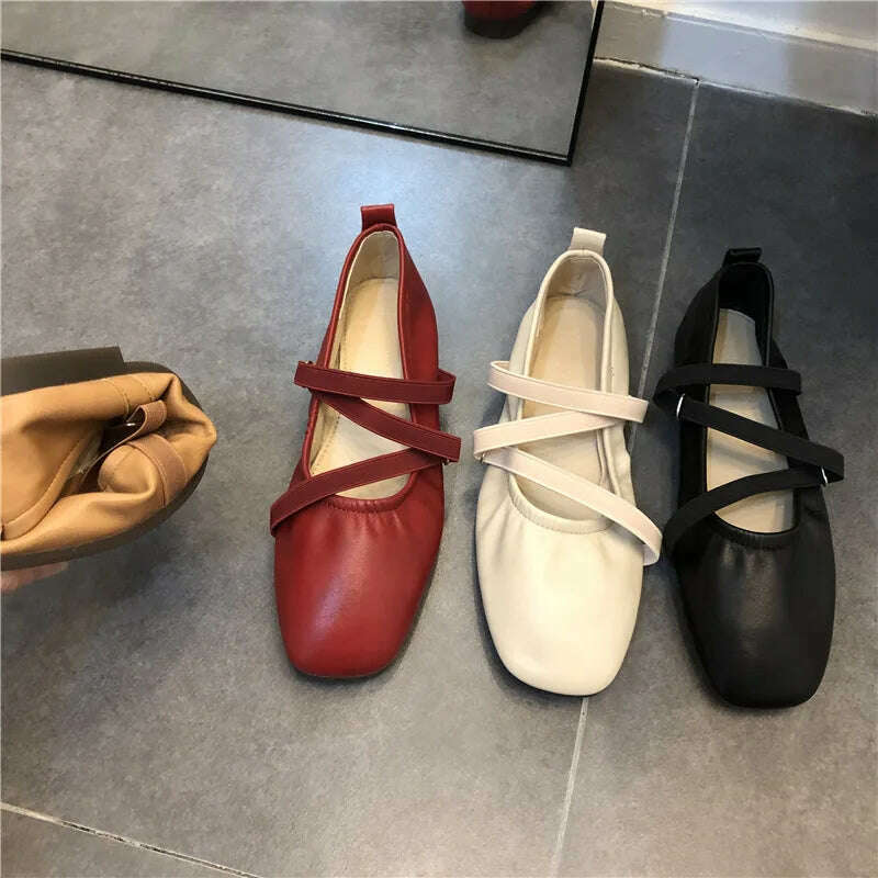 Fashionable Flat Bottom French Small Red Ballet Shoes 2023 New Spring and Autumn Casual Women's Shoes with Shallow Mouth - KIMLUD