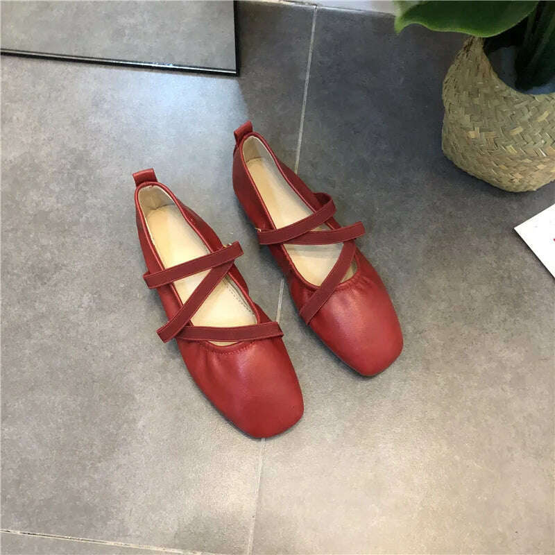 Fashionable Flat Bottom French Small Red Ballet Shoes 2023 New Spring and Autumn Casual Women's Shoes with Shallow Mouth - KIMLUD