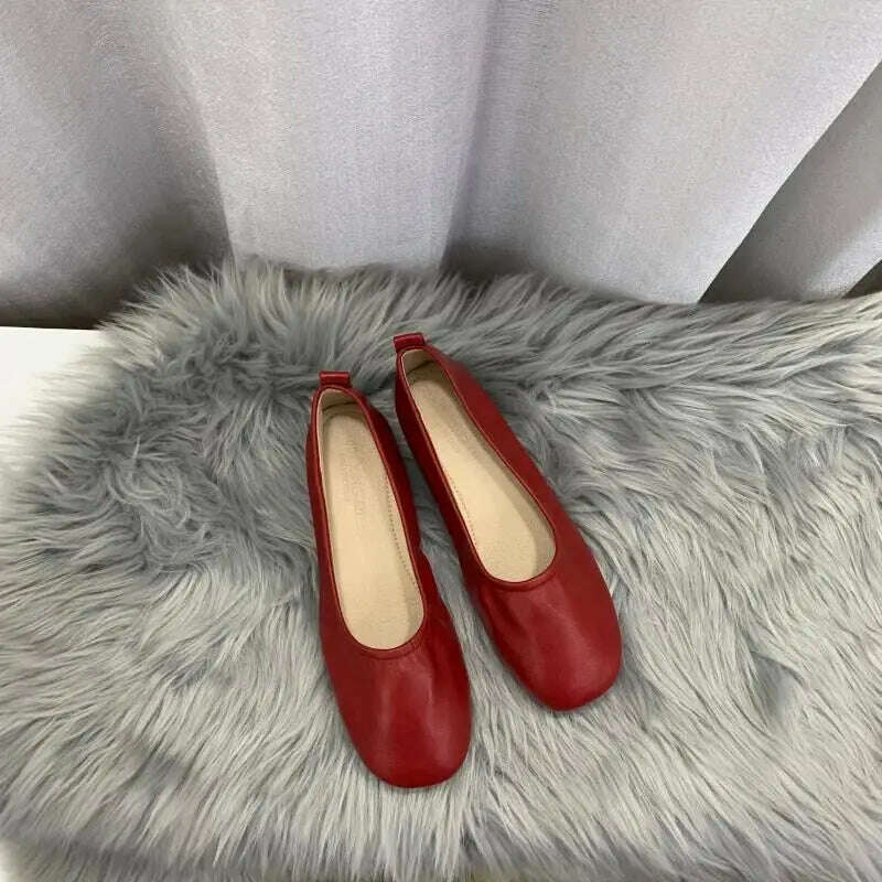 Fashionable Flat Bottom French Small Red Ballet Shoes 2023 New Spring and Autumn Casual Women's Shoes with Shallow Mouth - KIMLUD