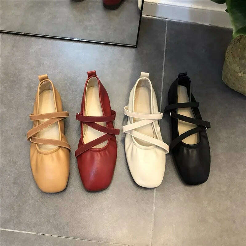 Fashionable Flat Bottom French Small Red Ballet Shoes 2023 New Spring and Autumn Casual Women's Shoes with Shallow Mouth - KIMLUD