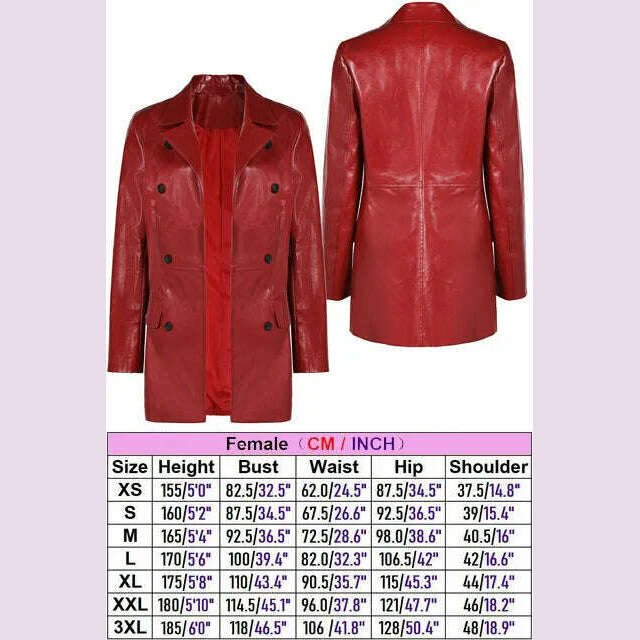 KIMLUD, Female Webb Madame Cosplay Red Jacket Role Play Costume Adult Women Outfit Fantasy Movie Leather Coat Halloween Carnival Suit, Female / XS, KIMLUD APPAREL - Womens Clothes