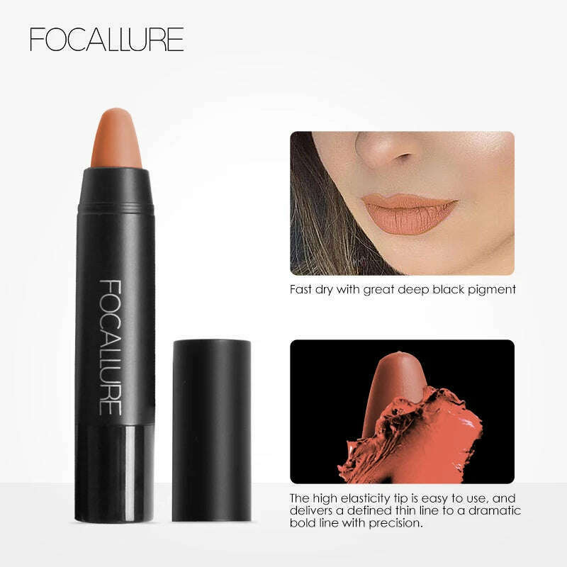 Focallure Matte Lipstick 19 Colors Waterproof Matte Lipsticks Soft Texture Lip Stick Cosmetic Sext Red Nude Lip Makeup Batom - KIMLUD