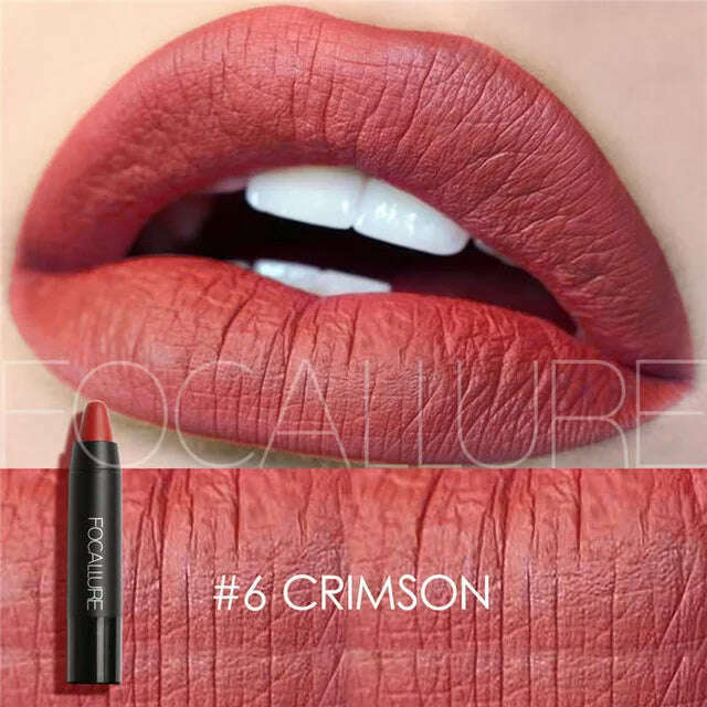 KIMLUD, Focallure Matte Lipstick 19 Colors Waterproof Matte Lipsticks Soft Texture Lip Stick Cosmetic Sext Red Nude Lip Makeup Batom, 06, KIMLUD APPAREL - Womens Clothes